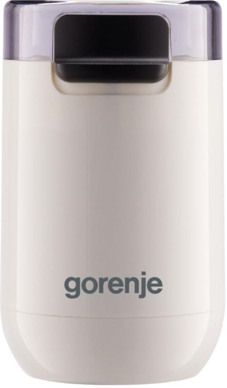 Кофемолка Gorenje роторная 150Вт, объем зерен-45г, 3 степени помола, пластик/металл, белый