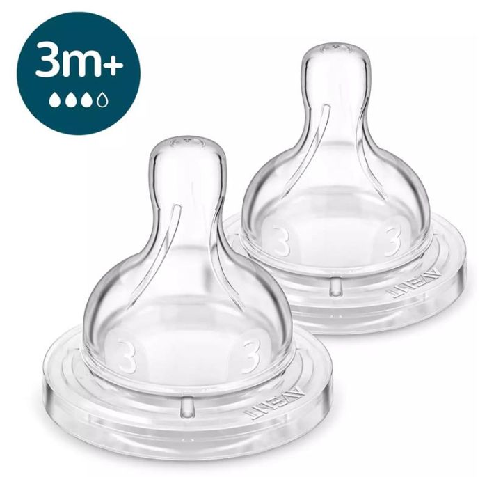 Соска Avent Anti-Colic 3міс+, силіконова, середній потік, 2шт