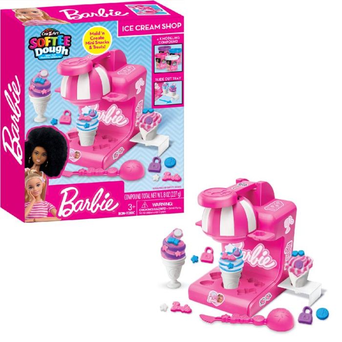 Тесто для лепки Cra-Z-Art Barbie Магазин мороженого с формами, набор 8ед