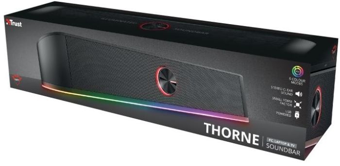 Акустическая система Trust GXT 619 Thorne Саундбар, USB/AUX,  RGB, Черный