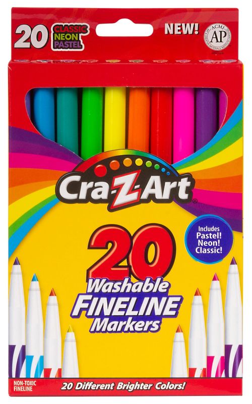 Маркеры легкосмываемые Cra-Z-Art тонкие кончики, 20шт