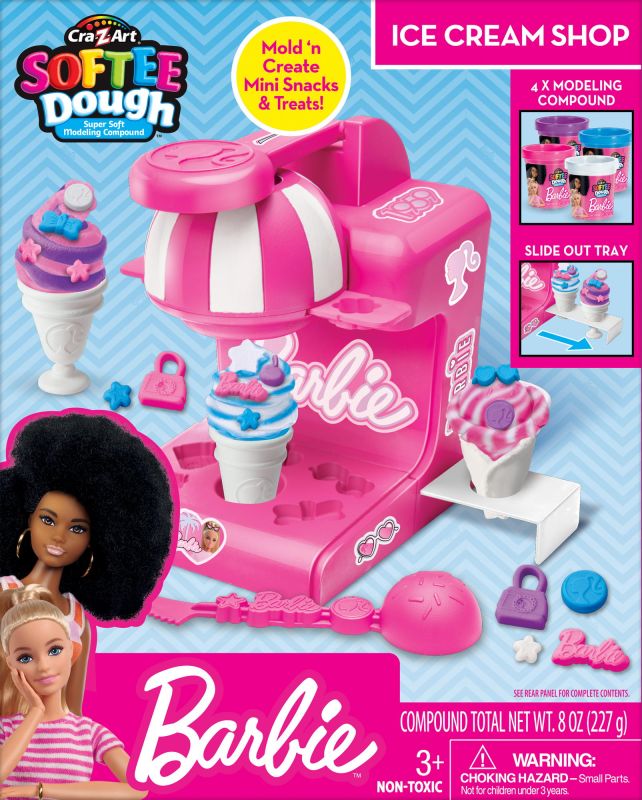 Тесто для лепки Cra-Z-Art Barbie Магазин мороженого с формами, набор 8ед