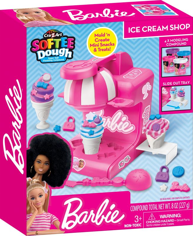 Тесто для лепки Cra-Z-Art Barbie Магазин мороженого с формами, набор 8ед