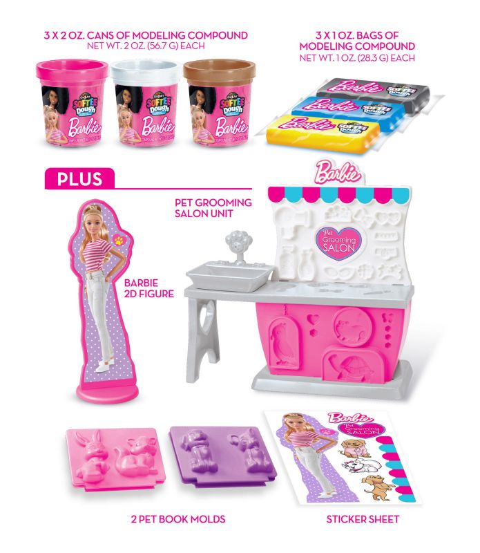 Тесто для лепки Cra-Z-Art Barbie Зоомагазин с формами, набор 10ед