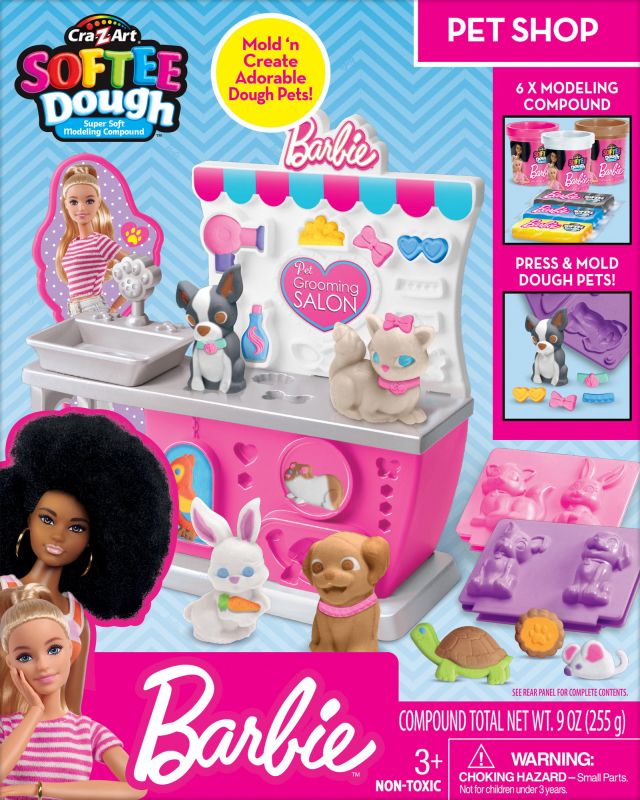 Тесто для лепки Cra-Z-Art Barbie Зоомагазин с формами, набор 10ед