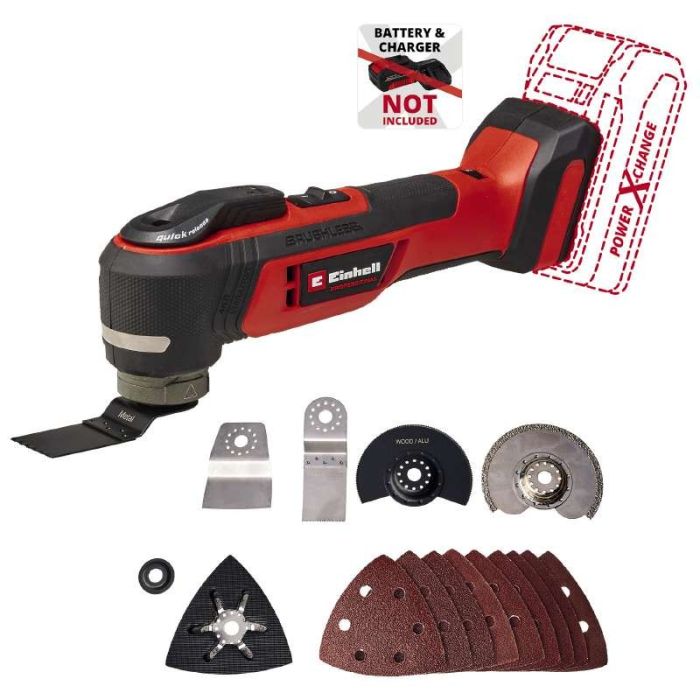 Многофункциональный инструмент аккумуляторный Einhell TP-MG 18 Li BL - Solo PXC 18В 11000-20000кол·мин угол колебаний 3.2° 1.08 кг без АКБ и ЗП