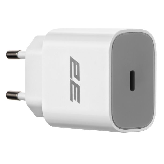 Зарядний пристрій мережевий 2E 25Вт USB-C PD, білий