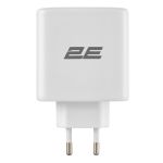 Зарядний пристрій мережевий 2E 65Вт GaN 2хUSB-C/USB-A, PD/QC, білий