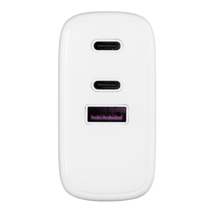 Зарядний пристрій мережевий 2E 65Вт GaN 2хUSB-C/USB-A, PD/QC, білий