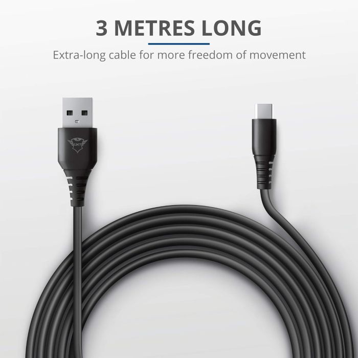 Кабель USB-C > Lightning заряджання/синхронізації Trust GXT 226 FOR PS5 3м, Type-C, чорний