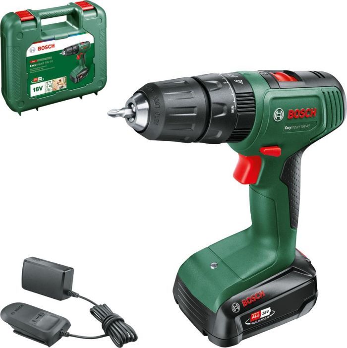 Шуруповерт-дрель аккумуляторная Bosch EasyImpact 18V-40 18В 1х1.5А·час 20·38Нм 0-430·0-1650об·мин кейс ЗП 1.4кг