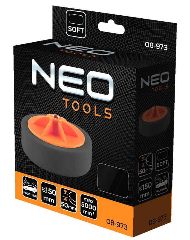 Диск полировальный Neo Tools, губка мягкая, M14, 150x50мм