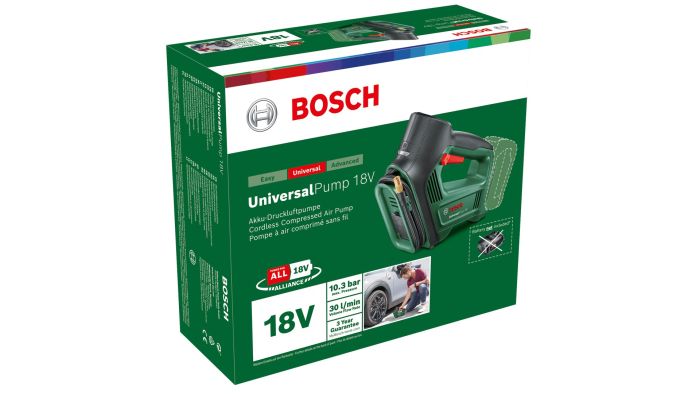 Автомобильный компрессор аккумуляторный Bosch UniversalPump, 18В, без АКБ и ЗП