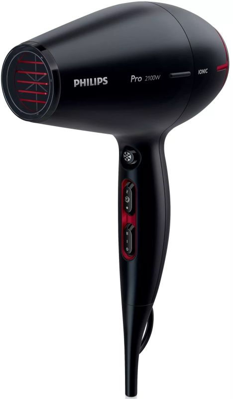 Фен Philips Professional, 2100Вт, 3 режими, іонізація, хол. обдув, чорний