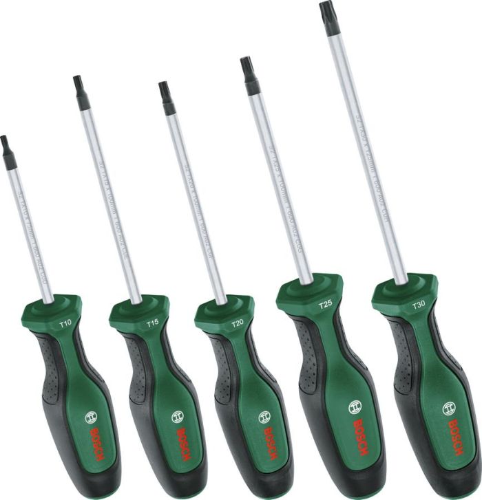 Отвертка Bosch Torx набор 5шт, T10, 15, 20, 25, 30.