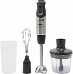 Блендер Tefal заглибний Quickchef 1000Вт, 3в1, чаша-800мл, чопер-500мл, турборежим, сріблясто-чорний