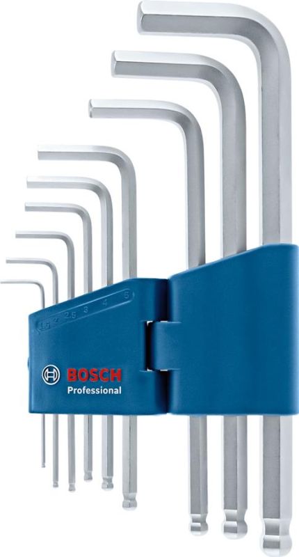 Ключі шестигранні Bosch Professional, кулястий наконечник, набір 9шт