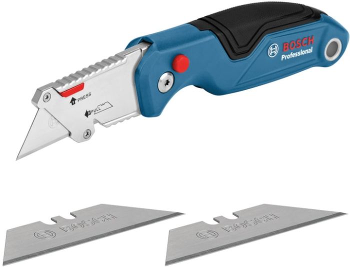 Ніж будівельний Bosch Professional складний трапецієподібний корпус пластик, сегментований корпус пластик, набір 2шт
