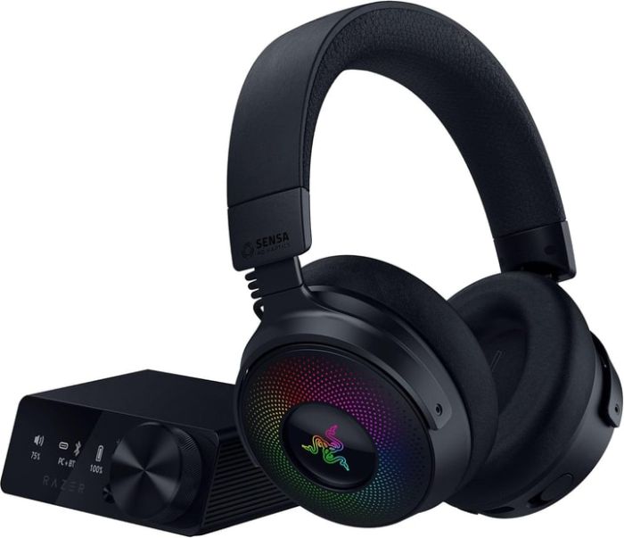 Гарнитура игровая Razer Kraken V4 Pro, mini-jack/USB-A/BT/WL, RGB, чёрный