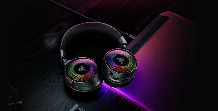 Гарнитура игровая Razer Kraken V4 Pro, mini-jack/USB-A/BT/WL, RGB, чёрный