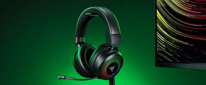 Гарнитура игровая Razer Kraken V4 Pro, mini-jack/USB-A/BT/WL, RGB, чёрный