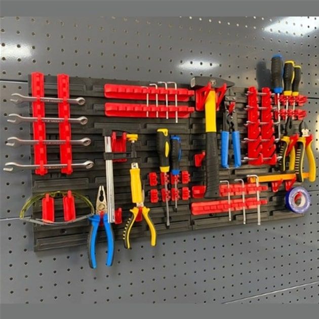 Панель подвесная с набором крючков Kistenberg KS_kit5, 2 панели 38.6*1.8*39см, 20 крючков, пластик