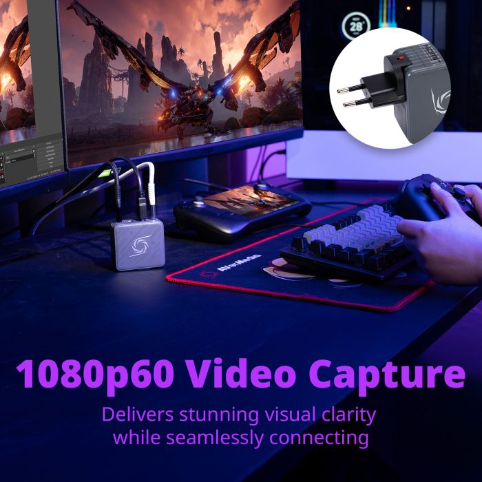 Пристрій захоплення відео AVerMedia GC313Pro ELITE GO, 2160p60(pass-trought), 1080p60(record), 100Вт, чорний