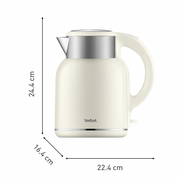 Электрочайник Tefal Thermo Protect XL, 1.9л, пластик, нерж. сталь, бежевый