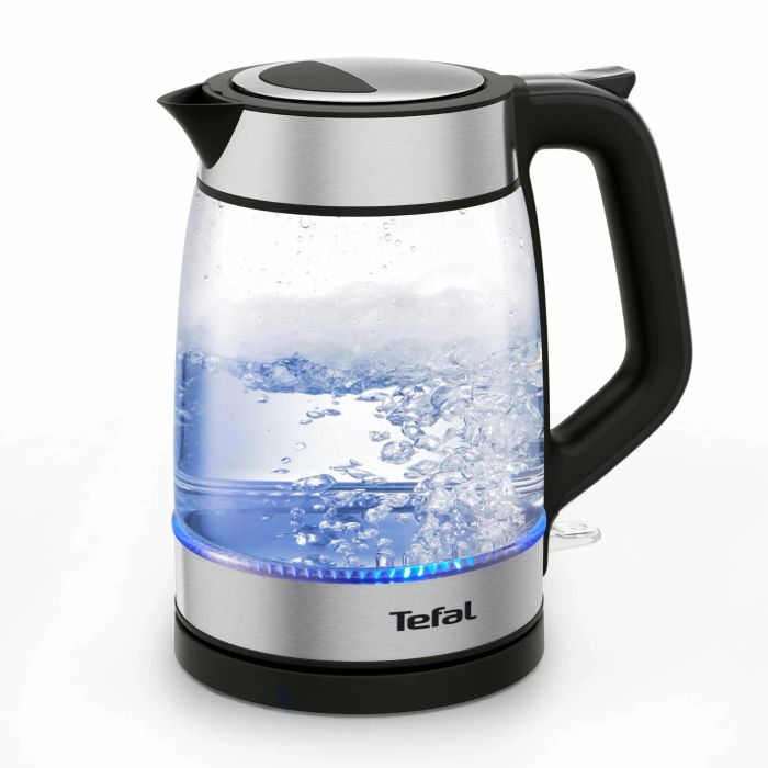 Электрочайник Tefal Glass Kettle 1.7л, стекло, с подсветкой, серебристо-черный