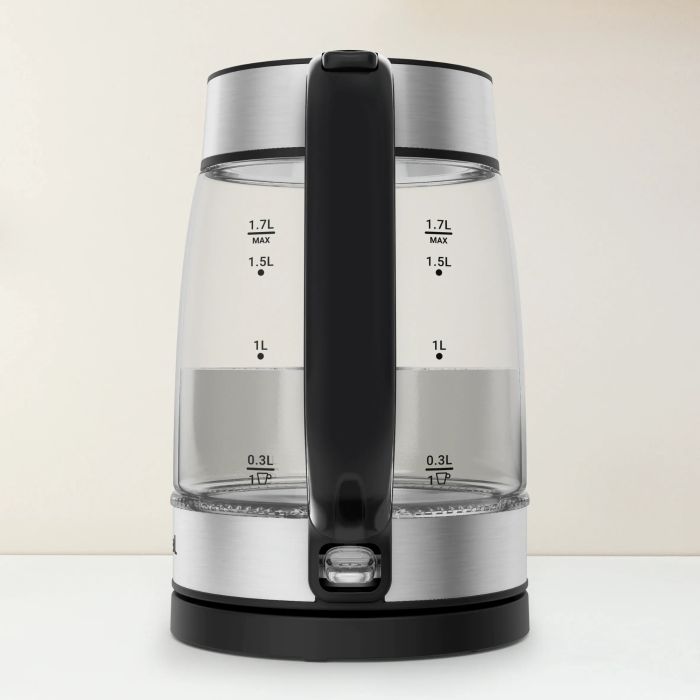 Электрочайник Tefal Glass Kettle 1.7л, стекло, с подсветкой, серебристо-черный