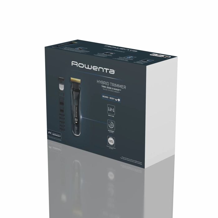 Триммер Rowenta Forever Sharp Ultimate для бороды и усов, акум., насадок-10, 120 мин. работы, дисплей, сталь, синий