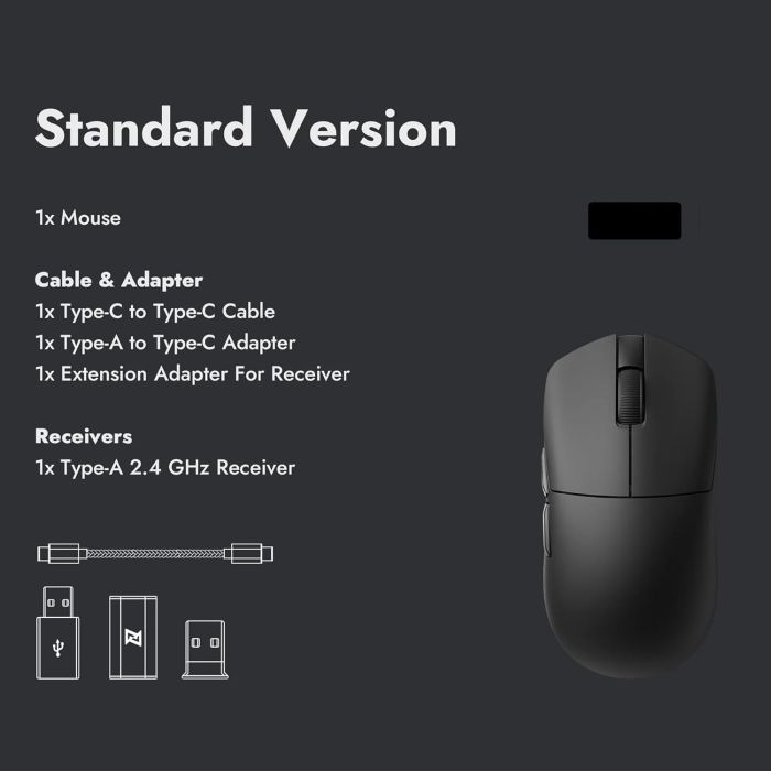 Мышь Lemokey G1 USB-A/USB-C/WL/BT, 8K, черный