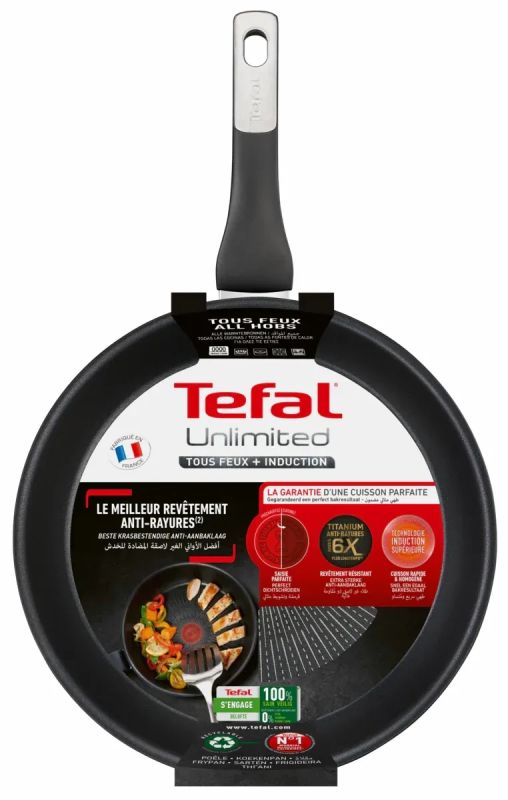 Сковорода Tefal Unlimited, 24см, алюміній, чорний