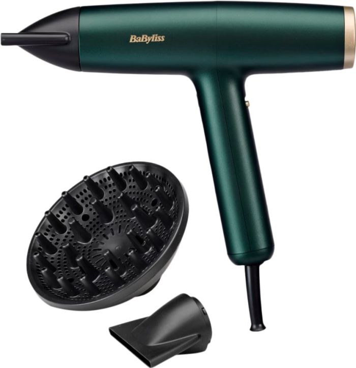 Фен Babyliss Air Power Pro, 1700Вт, режимов-3, дифузор, иониз-я, хол. обдув, зеленый