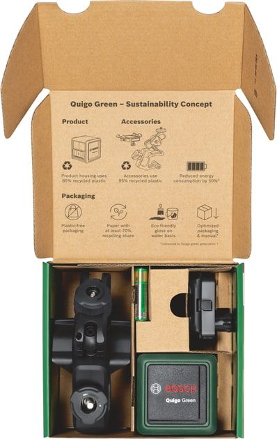 Нівелір лазерний Bosch Quigo Green, точність ± 0.8мм/м, 12м, зелений, 0.27кг