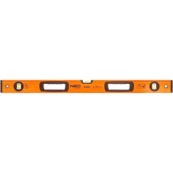 Уровень Neo Tools S 400 алюминиевый, 80 см, 3 капсулы, 2 отверстия для рук