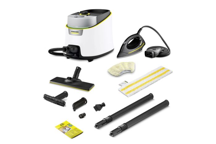 Пароочиститель Karcher SC 4 Deluxe Iron, 2200Вт, 1300мл, 4Бар, утюг, швабра, белый