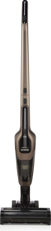 Пилосос Gorenje бездротовий, 176Вт, конт пил -0.6л, автон. робота до 70хв, HEPA, 2 в 1, підсвічування, індикатор, щітка- електротурбо, бронзи