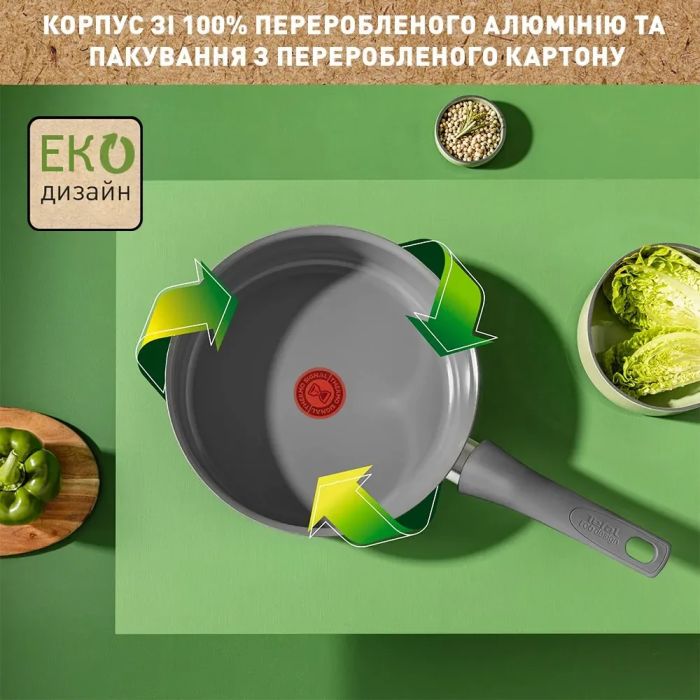 Сковорода для млинців Tefal Renewal, 25см, алюміній, бакеліт, сірий