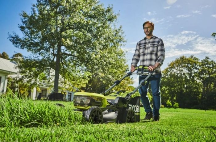Газонокосилка аккумуляторная Ryobi Max Power RY36LMX46A-150 36В акб 1х5А·ч 46см 55л 25-75мм 22.5кг