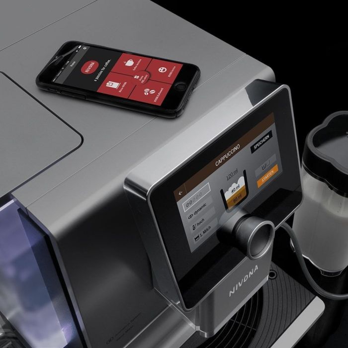 Кофемашина Nivona CafeRomatica 2.2л, зерно + молоко, зерно + молоко, авторецептов - 9, сенсорное управл., черно-серебристый