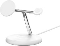 Зарядний пристрій бездротовий Belkin 3в1 Magnetic Adjustable Pad Qi2 15Вт, білий