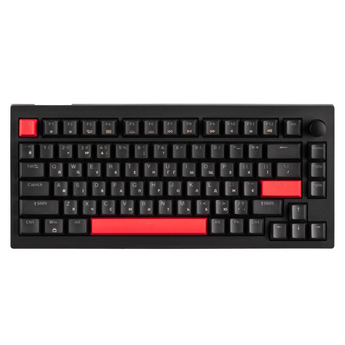 Клавиатура механическая Lemokey  X4 84Key, Keychron Brown, USB-A, QMK/VIA, EN/UKR, Red led, чорний