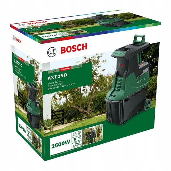 Измельчитель садовый Bosch AXT 25 D? 2500 Вт, 40мм, 31.3кг, фреза, низкошумный