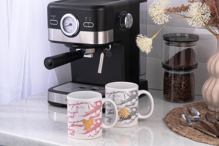 Чашка Ardesto Hello, 330мл, керамика, бело-розовый