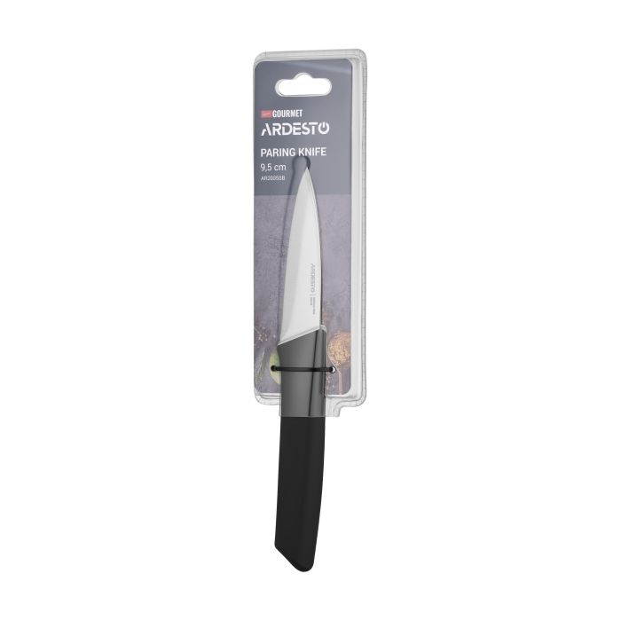 Кухонный нож для овощей Ardesto Gemini Gourmet, 9.5см, нержавеющая сталь, пластик, черный