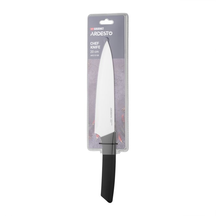 Кухонний ніж кухарський Ardesto Gemini Gourmet, 20см, нержавіюча сталь, пластик, чорний