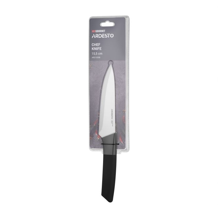 Кухонный нож поварской Ardesto Gemini Gourmet, 15.5см, нержавеющая сталь, пластик, черный