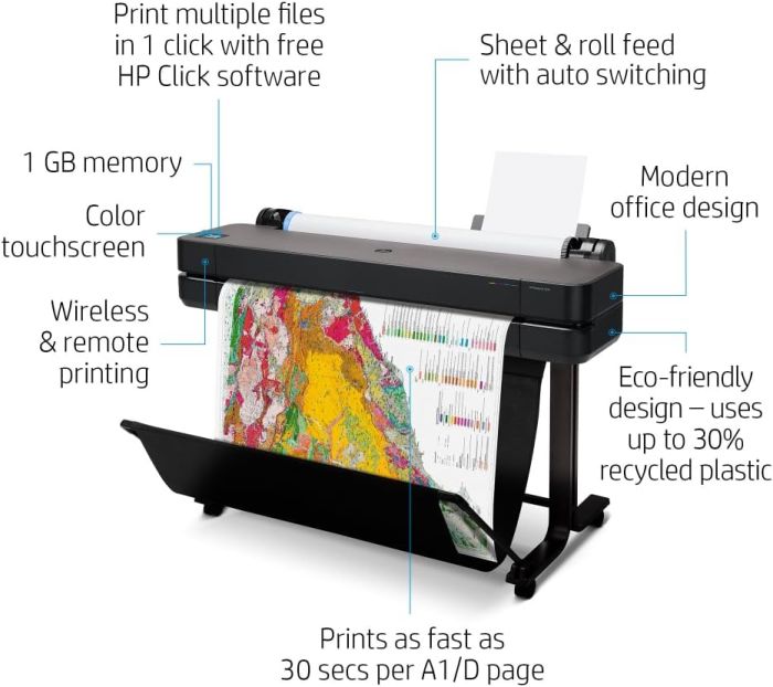 Принтер HP DesignJet T630 36" с Wi-Fi