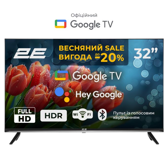 Телевизор 32" 2E LED FHD 60Hz Smart Google TV Black